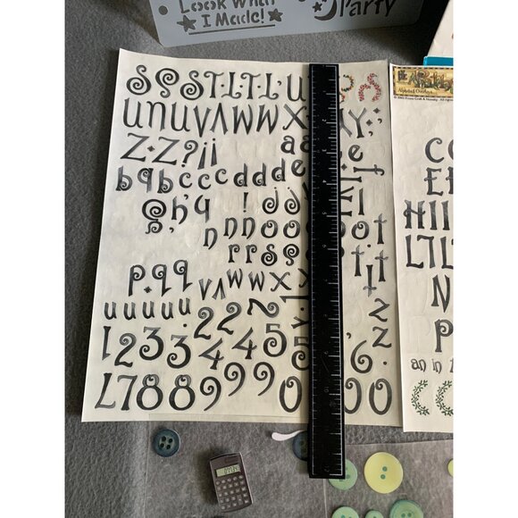 Scrapbooking & Craft Supplies Bundle: Stickers Buttons Templates & Embellishment - Picture 8 of 11